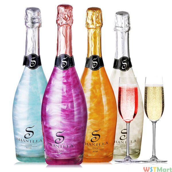 送2香槟杯 尚尼酒庄魔幻云星空酒起泡葡萄酒4支组合整箱 火焰酒女士钟爱的配制甜红酒气泡果酒 4*750ml